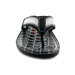 Black Aerosoft Men's Sandals with Keyboard Bottom